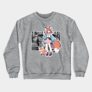 Nekomimi Fashion Girl - Cute Anime Cat Girl Design Crewneck Sweatshirt